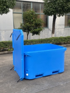 Siêu Lớn Cách Điện Pallet Hộp 600L Nhiệm Vụ Nặng Nề PE Nhựa Cá Sống Vận Chuyển <span class=keywords><strong>Container</strong></span> Nhiệt Thực Phẩm Lon Rotomolded Mềm - Product Image 6
