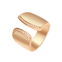Bagues de joaillerie fine, zircon blanc, bague ajustable en laiton, bagues ajustables pour hommes en acier inoxydable