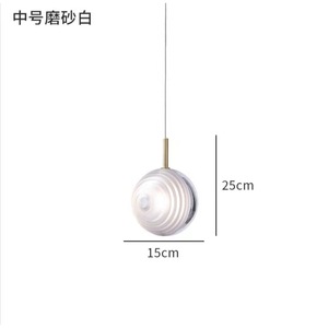 โคมไฟระย้าแก้วลายทางสไตล์มินิมอลหลังสมัยใหม่ สำหรับห้องรับประทานอาหาร ห้องนั่งเล่น ร้านกาแฟ ห้องนอน ห้องจัดแสดงนิทรรศการ-โคมไฟแขวน - Product Image 3