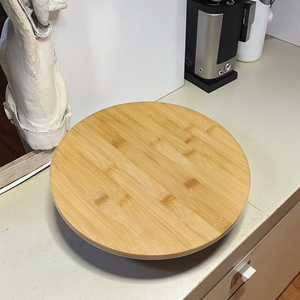 Estante giratorio antideslizante para encimera de cocina de alta calidad premium. Organizador <span class=keywords><strong>Lazy</strong></span> <span class=keywords><strong>Susan</strong></span> de madera de acacia y bambú para especias. - Product Image 5