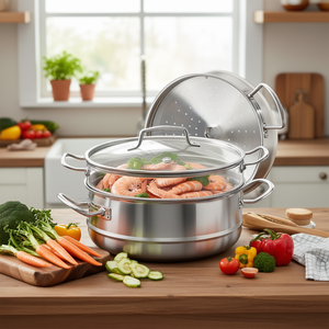 Olla de vapor Chef Classic de 3 cuartos de galón, de acero inoxidable, con tapa, para cocinar verduras y mariscos - Product Image 3