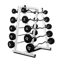 Barre de musculation droite XOYOOU en acier recouvert de caoutchouc, haltères fixes, équipement de musculation pour la salle de sport