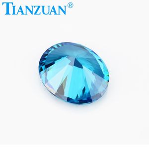 6A di alta qualità cubic zirconia aqua blu gemme ovale forma sciolto pietre preziose - Product Image 6