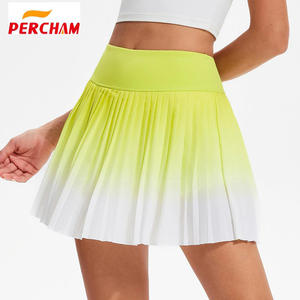 定制高腰收腹控制扒手运动Skort，带褶皱轻便二合一阴影印花网球裙，适合成人 - Product Image 4