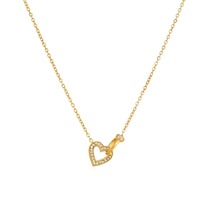 Collier fin à chaîne fine avec pendentif cœur à design emboîtable pour usage quotidien, accessoires de mode, bijoux 2026 TGXL14847