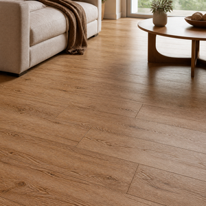 Suelo SPC Impermeable, Color Castaño Mocha Roble, Losetas Vinílicas con Sistema de Click, Capa de Desgaste de 0.5mm, Ideal para Espacios de Estudio Cálidos y Acogedores - Product Image 2