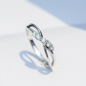 Anello a doppio strato con design a croce, stile aperto, per donna - Product Image 4