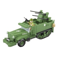 Quanguan 100104 M16 MGMC Camion de la Seconde Guerre mondiale, blocs de construction militaires, jouets de construction militaires pour enfants