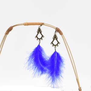 ต่างหูขนนกแบบห้อยยาววินเทจหอยเชลล์ประดับพู่ - Product Image 3