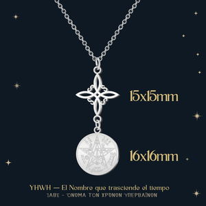 Collana di amuleto portafortuna con nodo da strega in acciaio inossidabile tetraraton - Product Image 4