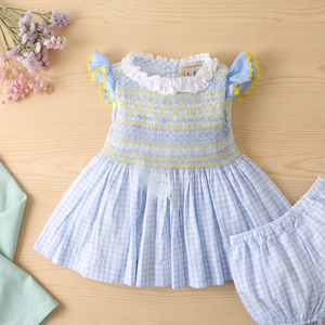 Vestido Casual con Estampado Geométrico para Bebé Niña, Marca Babeeni, OEM ODM, Venta al Por Mayor, 100% Algodón, Hecho a Mano, Certificado OEKO-TEX - Product Image 3