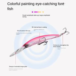 WEI 18cm 25g 3D Minnow Deep Diver Larga Distancia Mino hundimiento lento agua dulce agua de mar señuelo de pesca señuelo duro - Product Image 4