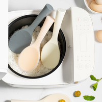 Cuillère à riz en silicone écologique pour la cuisine, résistante à la chaleur et antiadhésive, compatible lave-vaisselle et micro-ondes