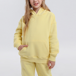 HEXJ017 <span class=keywords><strong>Felpa</strong></span> Oversize Invernale alla Moda in Pile di Cotone per Ragazze dai 4 ai 15 Anni, 18 Colori, Logo Ricamato o Stampato a Rilievo - Product Image 1