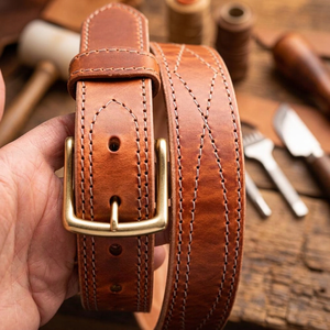 Genuine Leather Belts Steel Pin Heat Transfer <b>Printing</b> Custom Logo Handmade Formal Eco-Friendly 3.8 CM Width 140 CM Length Men's - Product Image 1