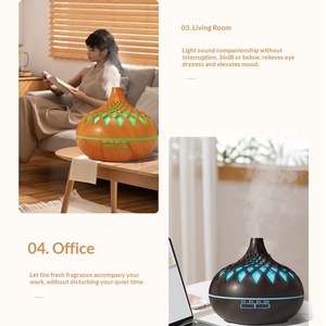 Nuevo <span class=keywords><strong>Humidificador</strong></span> Ultrasónico con Diseño de Madera, Difusor de Aroma, Luz Colorida Hueca, Capacidad de 500 ml, Uso Doméstico, Diseño Simple, Temporizador - Product Image 2