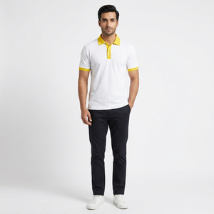Polo para hombre transpirable de color sólido con logotipo personalizado, nuevo diseño de Venta caliente - Product Image 1