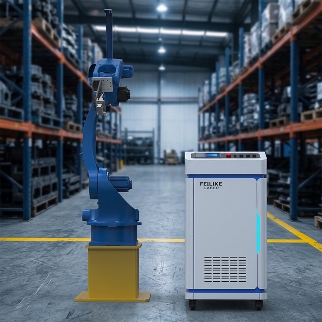 Industrial 6 Axis Collaborative Robot Laser Cleaning Arm System with AI Vision for Metal Surface Rust Removal