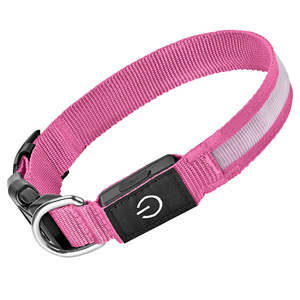 <span class=keywords><strong>Collar</strong></span> Luminoso <span class=keywords><strong>LED</strong></span> Recargable por USB para Perros, de Malla de Nailon, Venta al por Mayor, para Todas las Estaciones - Product Image 5