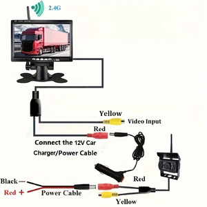 Analog không dây sao lưu máy ảnh 7inch màn hình không dây sao lưu máy ảnh <span class=keywords><strong>2.4GHz</strong></span> không Dây đạt xe nâng Hệ thống <span class=keywords><strong>camera</strong></span> - Product Image 2