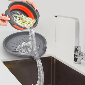 Foldable Colander With Drain Base Food Strainer For Kitchen Sink Water Trough Foldable Filter Screen PP Material Hand <b>Wash</b> Only - Product Image 1