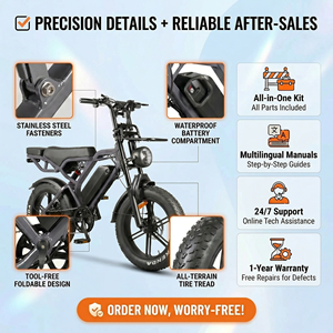 Bicicleta Eléctrica V20 Pro de Alta Calidad con Motor Potente, Neumáticos Anchos, Suspensión Completa, Todoterreno, para Adultos, Bicicleta Eléctrica de Montaña - Product Image 3