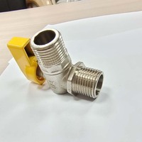 Vanne à gaz en laiton de haute qualité poignée papillon forgé plaqué 90 degrés mâle femelle robinet à tournant sphérique en laiton