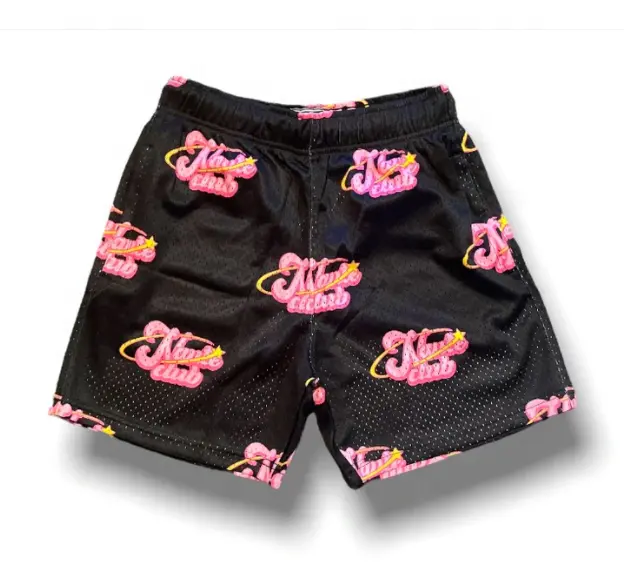 OEM sublimação personalizada Shorts dos homens com bolsos e zíperes ginásio Plus Size acima do joelho malha tecido Shorts dos homens