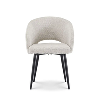 Chaises de salle à manger design nordique en tissu, chaises rembourrées avec accoudoirs pour salle à manger