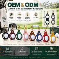 Porte-clés et porte-balles de golf en cuir personnalisé avec attache ceinture, accessoire promotionnel pour tournois et cadeaux d'entreprise