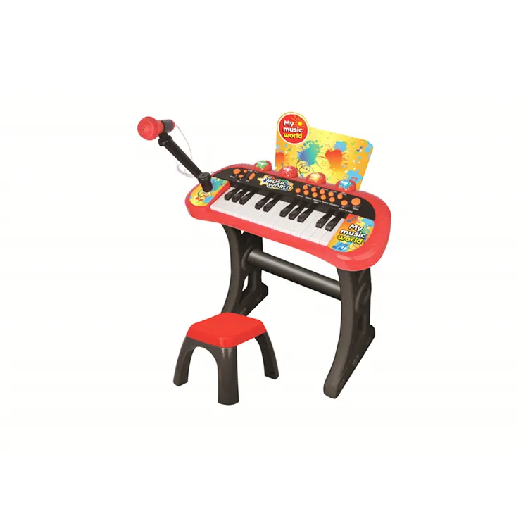 Прямая оптовая продажа, Детский Электронный стул с микрофоном, набор музыкальных инструментов, мини музыкальный пластиковый игрушечный пианино