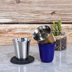 <span class=keywords><strong>Tasse</strong></span> à <span class=keywords><strong>double</strong></span> eau créative en acier inoxydable 304 Design classique, <span class=keywords><strong>tasse</strong></span> thermos sous vide pour bar, restaurant, mini verre à vin - Product Image 2