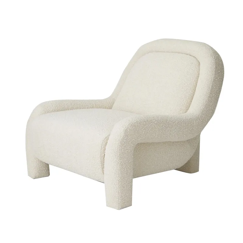 Modern Fancy Design Lounge Chair Weiß Boucle Gepolstert Relax Recliner Chair Wohnzimmer möbel