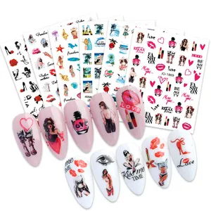 3d prego adesivos unha decoração coração amor atacado adesivos nail art decoração