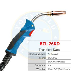 Antorcha de Soldadura MIG Tipo Binzel MB 26KD, 270A, Refrigerada por Aire, 5m, Conector Europeo, Suministros para Soldadura - Product Image 2
