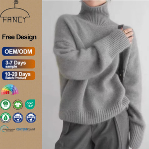 Ưa thích tùy chỉnh tiêu chuẩn cao cổ 100% len dệt kim áo thun áo len - Product Image 1