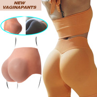 2026 Pantalon Gainant Femme Effet Amincissant et Sculptant avec Faux Coussinets en Silicone Souple Triangle pour Fesses et Hanches, Rehausseur de Fesses