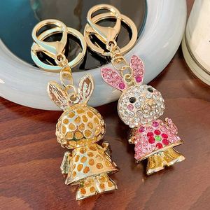 Creative Rhinestone Rabbit Keychain for Women Bag Pendant Keyrings Cute Animal <b>Key</b> Chain Car <b>Key</b> <b>Ring</b> Holder Drop Shipping - Product Image 4
