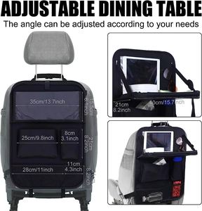 Organisateur de siège arrière de voiture pliable en cuir PU de luxe durable, multifonctionnel, universel, 50x65cm, sac de rangement en filet - Product Image 3