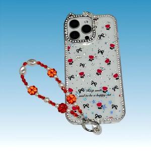 Custodia <span class=keywords><strong>per</strong></span> Cellulare in TPU con Design Floreale Dipinto Compatibile con iPhone 16 Pro 17 AIR con Cordino - Product Image 1