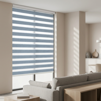Persianas Enrollables Zebra de Poliéster de Doble Capa con Filtro de Luz y 100% Opacidad, para Ventanas Francesas, Tamaño Personalizado, Cadena Manual, Venta al Por Mayor