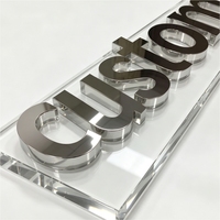 Lettres décoratives en métal miroir pour la publicité et les enseignes de bureau, utilisation intérieure/extérieure
