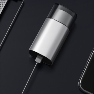 Rasoir électrique à triple lame rechargeable, étanche IPX7, coque métallique grise pour hommes - Product Image 3