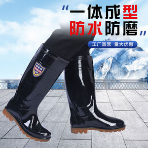 Bottes de pluie mi-mollet pour hommes Yang Family Generals, noires, 38 cm de hauteur, épaisses, réfléchissantes, pour le travail, imperméables, antidérapantes, semelle en caoutchouc - Product Image 5