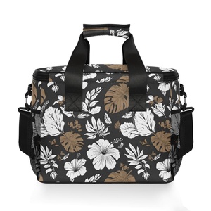 Low Moq Custom Design Leakproof Insulated Large Lunch Bag Beach Cooler Tote Floral Picnic Cooler Bag with Adjustable Straps - Product Image 3