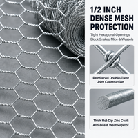 Grillage hexagonal galvanisé dense de 1/2 pouce pour jeunes poussins et barrière anti-parasites creusants