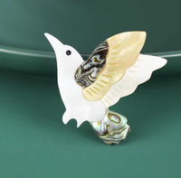 Broche de coquilles d'ormeau fritillaire naturel pour femmes plumes d'oiseaux papillon feuilles poisson Design nouvel an accessoires placage cadeau