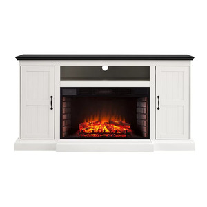 Ferme Moderne Bois <span class=keywords><strong>Scandinave</strong></span> Cheminée Media Console Table TV Stand avec Portes d'Armoire - Product Image 2