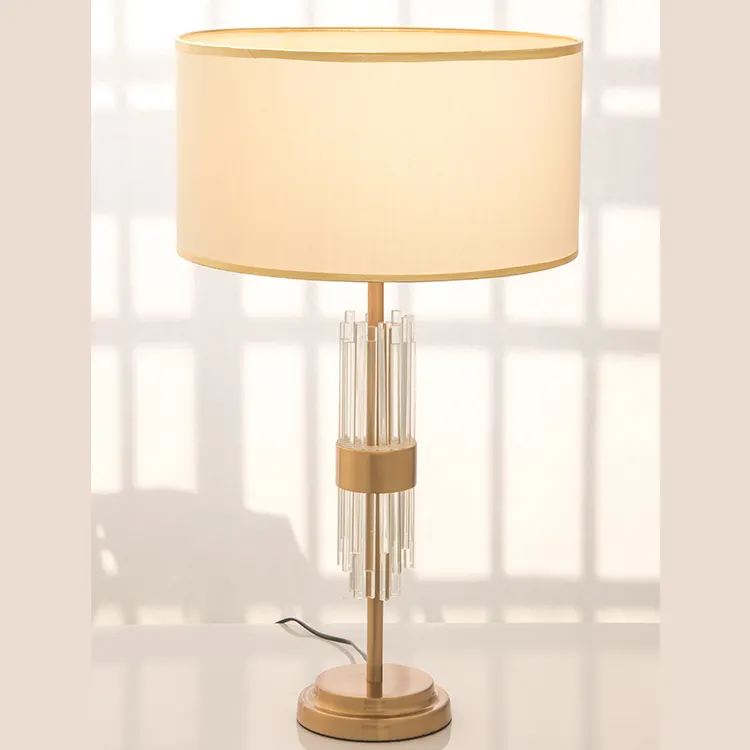 Newest fashion metal glass luxury living room antique brass E27 Table lamp