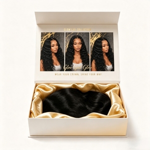Premium <b>Wig</b> Packaging Box Wholesale Magnetic Collapsible Gift Box Custom Logo Eco-friendly Manufacturer Supplier for Hair Brands - Product Image 2